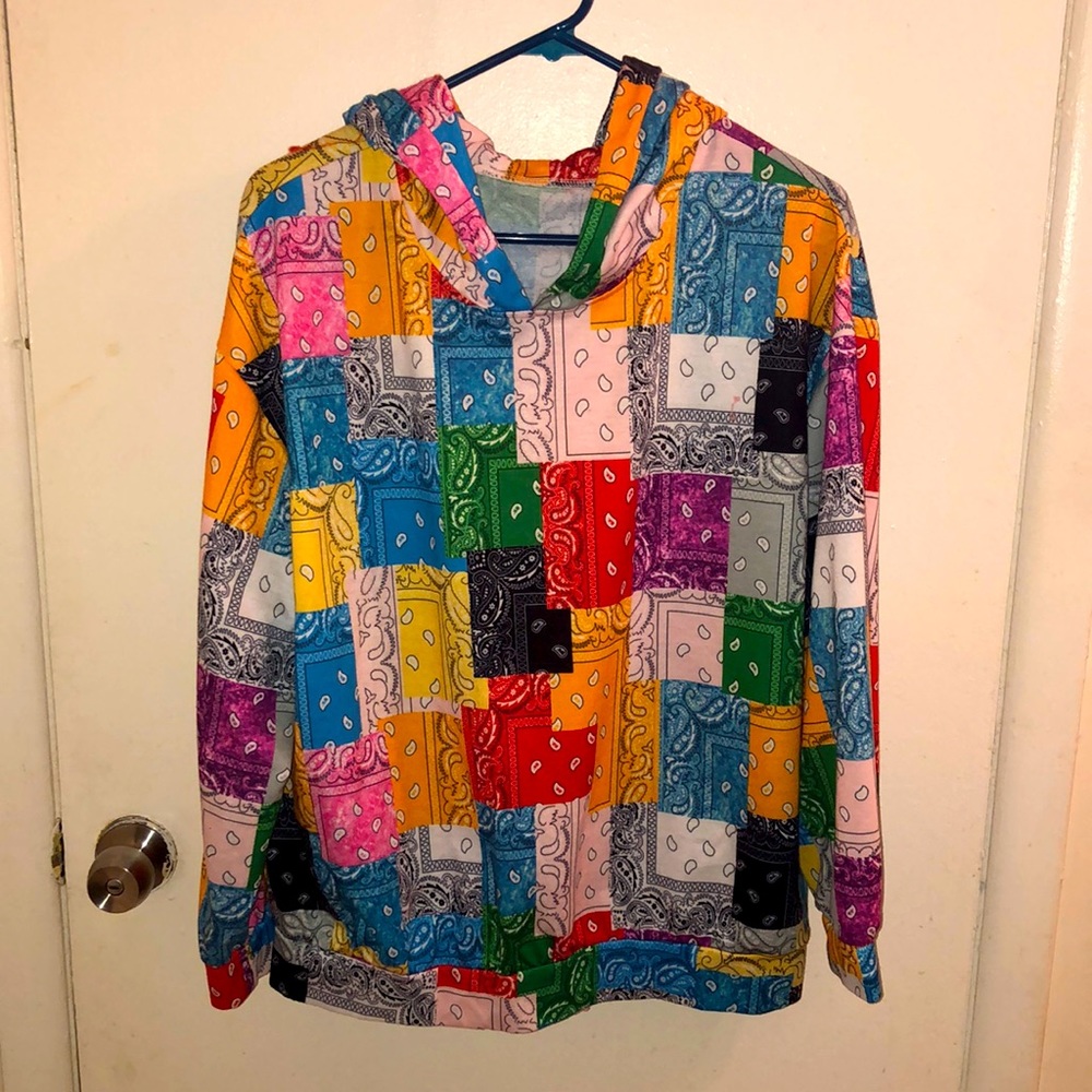 This Is A Multicolored Bandanna Sweatshirt